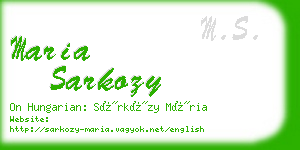 maria sarkozy business card